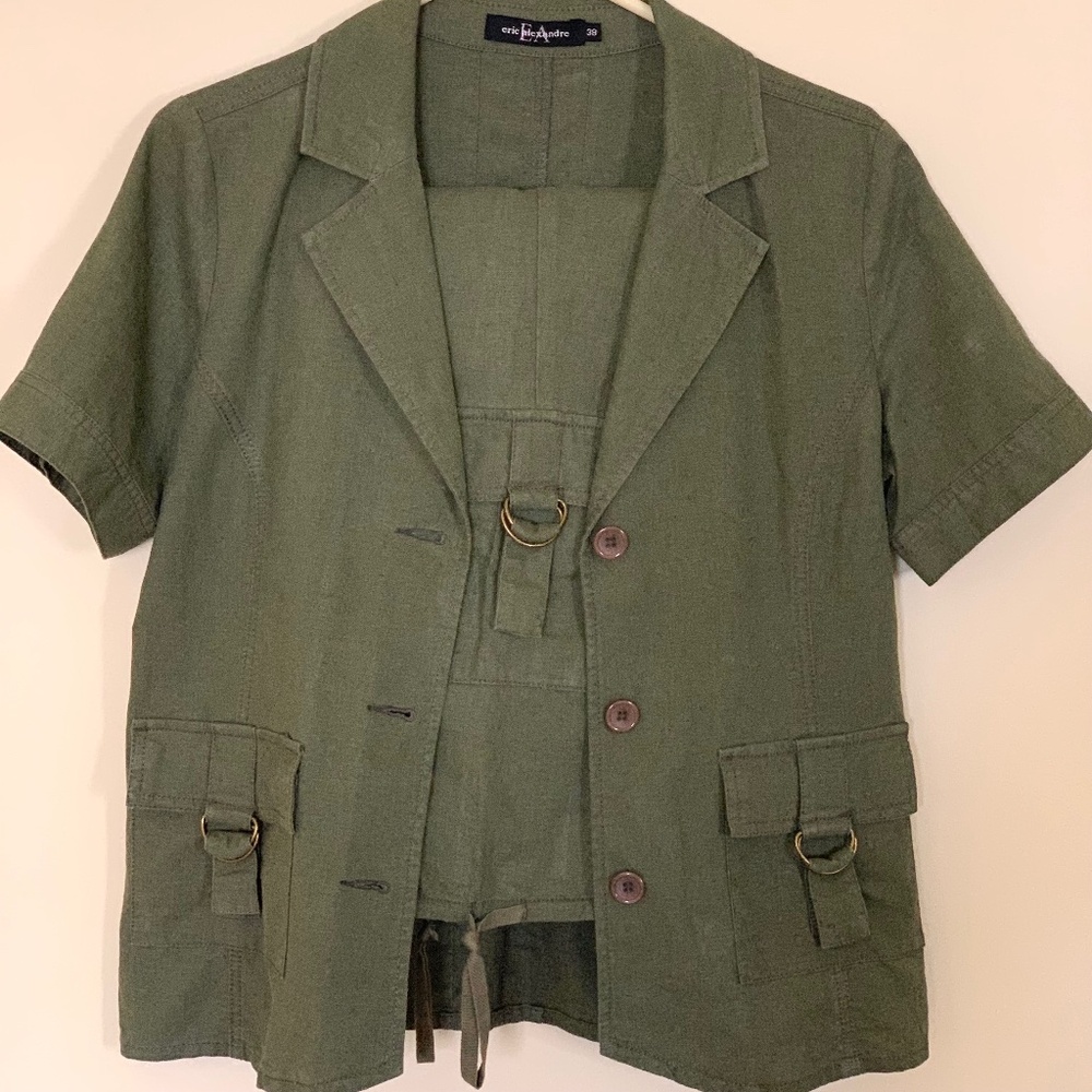 Summer Short Sleeves Jacket with Pants Suit Size 38/M